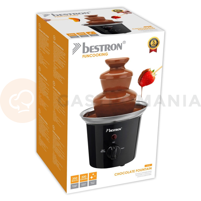 Domowa fontanna czekoladowa, czarna | BESTRON, ACF300