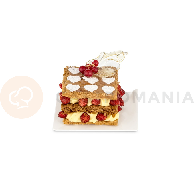 Tacka plastikowa do ciast, deserów i monoporcji 8,5x8,5 cm GoGo - biała, kwadratowa | ALCAS, 272/13