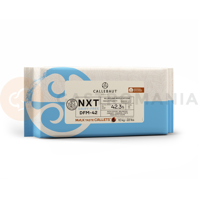 Bezmleczna, wegańska jasna czekolada NXT Dairy-free 42,3%, torba 10 kg | CALLEBAUT, CHM-Q42-DFR-01B
