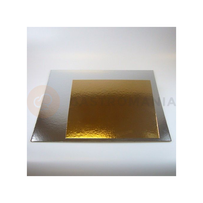Podkład kwadratowy pod ciasto, 30 x 30 cm, 3 szt. srebrny / złoty | FUNCAKES, FC2730SQ