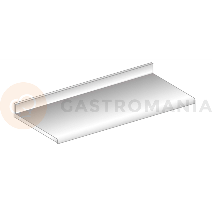 Blat przyścienny ze stali nierdzewnej z rantem puszkowym i kapinosem 600x600x150 mm | DORA METAL, DM-S-3001