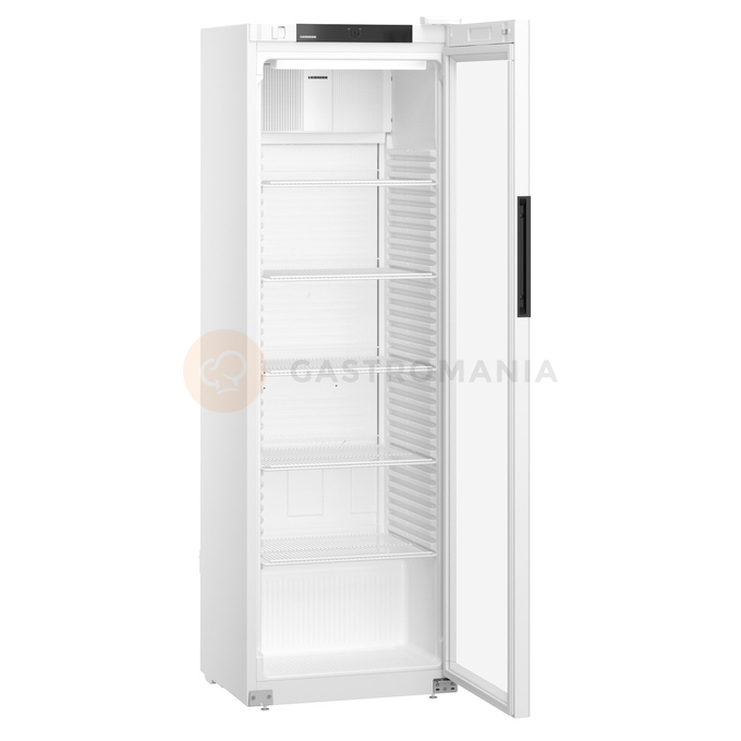 Szafa chłodnicza ekspozycyjna z przeszklonymi drzwiami i chłodzeniem dynamicznym, biała, 400 l, 597x654x1884 mm | LIEBHERR, MRFvc 4011 Performance
