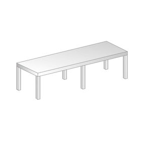 Nadstawka na stół ze stali nierdzewnej pojedyncza 1630x300x300 mm | DORA METAL, DM-3138