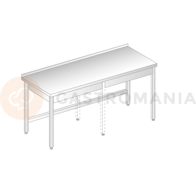 Stół przyścienny ze stali nierdzewnej 2100x700x850 mm | DORA METAL, DM-3100