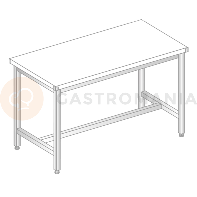 Stół centralny ze stali nierdzewnej z płytą poliamidową 1600x700x850 mm | DORA METAL, DM-3160