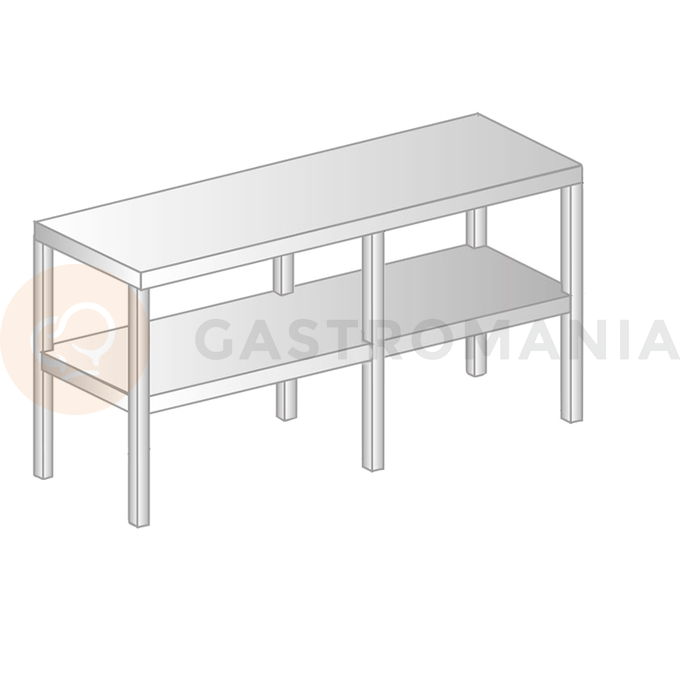 Nadstawka na stół ze stali nierdzewnej podwójna 1630x400x600 mm | DORA METAL, DM-3139