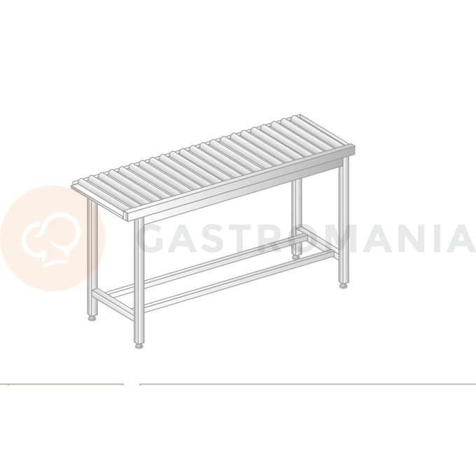 Stół wyładowczy rolkowy do zmywarek ze stali nierdzewnej 700x634x850 mm | DORA METAL, DM-3278