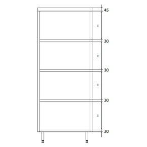 Szafa magazynowa podwójna ze stali nierdzewnej z drzwiami suwanymi i półkami 1000x500x1800 mm | DORA METAL, DM-3305.02