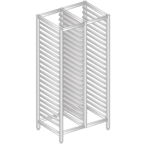Regał podwójny ze stali nierdzewnej na pojemniki, tace i blachy 1170x660x1600 mm | DORA METAL, DM-3323 S
