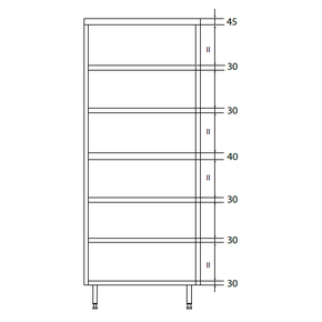 Szafa magazynowa podwójna ze stali nierdzewnej z dzieloną komorą i półkami 800x600x2000 mm | DORA METAL, DM-3306.02