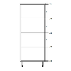 Szafa przelotowa podwójna ze stali nierdzewnej z drzwiami suwanymi, dzieloną komorą i półkami 1300x600x2000 mm | DORA METAL, DM-3309.01