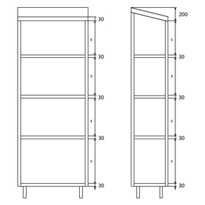 Szafa magazynowa podwójna z dachem skośnym ze stali nierdzewnej, drzwiami suwanymi i półkami przestawnymi 1000x700x2000 mm | DORA METAL, DM-3310.05