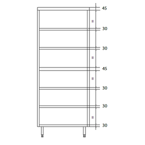 Szafa magazynowa podwójna ze stali nierdzewnej z drzwiami suwanymi, dzieloną komorą i półkami 1200x600x2000 mm | DORA METAL, DM-3308.02