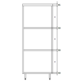 Szafa przelotowa podwójna ze stali nierdzewnej z półkami 1100x700x1800 mm | DORA METAL, DM-3334.01