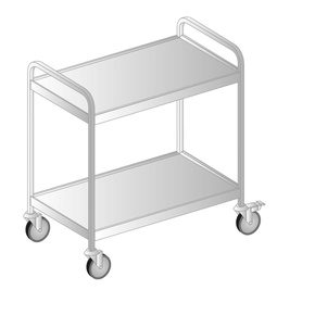 Wózek kelnerski dwupółkowy ze stali nierdzewnej o profilu kwadratowym 810x545x900 mm | DORA METAL, DM-3422