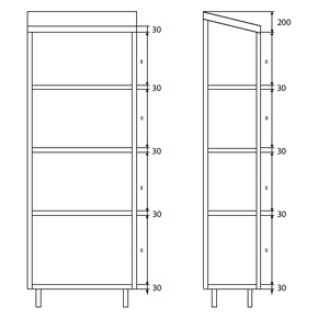 Szafa magazynowa podwójna z dachem skośnym ze stali nierdzewnej, drzwiami suwanymi i półkami przestawnymi 1400x700x2000 mm | DORA METAL, DM-3310.05