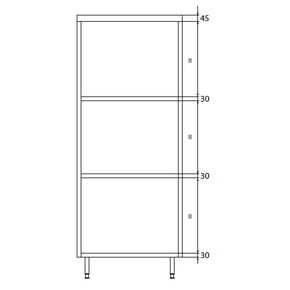 Szafa przelotowa podwójna ze stali nierdzewnej z drzwiami suwanymi i półkami 1100x700x2000 mm | DORA METAL, DM-3333.01