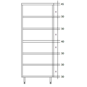 Szafa przelotowa podwójna ze stali nierdzewnej z dzieloną komorą i półkami 800x500x2000 mm | DORA METAL, DM-3307.02