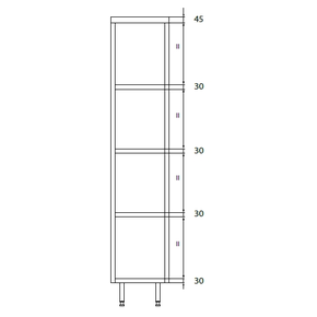 Szafa magazynowa pojedyncza ze stali nierdzewnej z półkami 400x500x1800 mm | DORA METAL, DM-3301.01