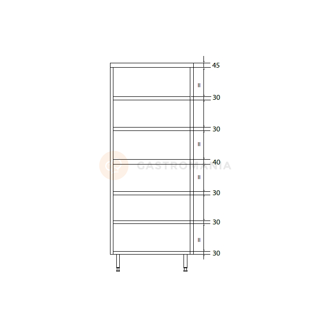 Szafa magazynowa podwójna ze stali nierdzewnej z dzieloną komorą i półkami 1000x600x2000 mm | DORA METAL, DM-3306.02