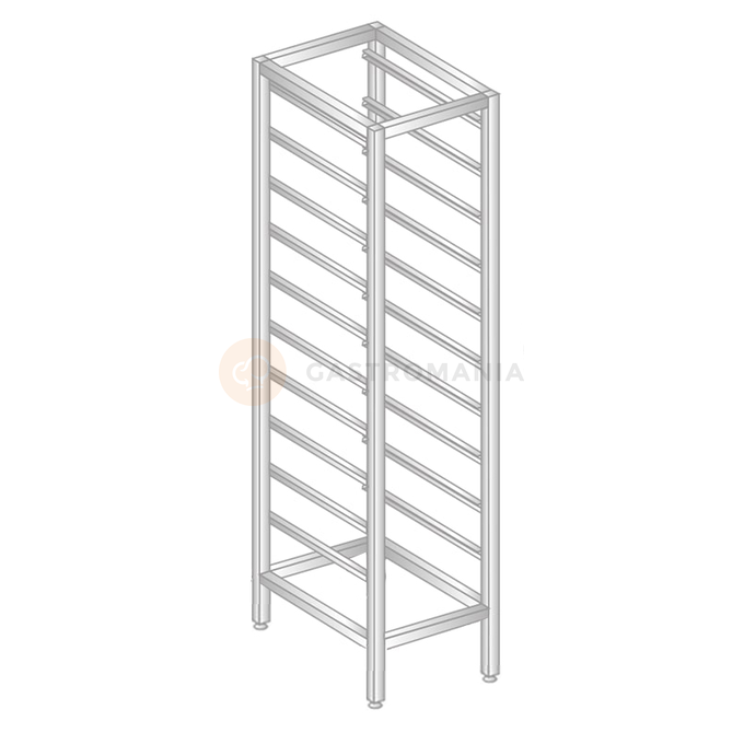 Regał ze stali nierdzewnej na pojemniki, tace i blachy 600x660x1600 mm | DORA METAL, DM-3322 S