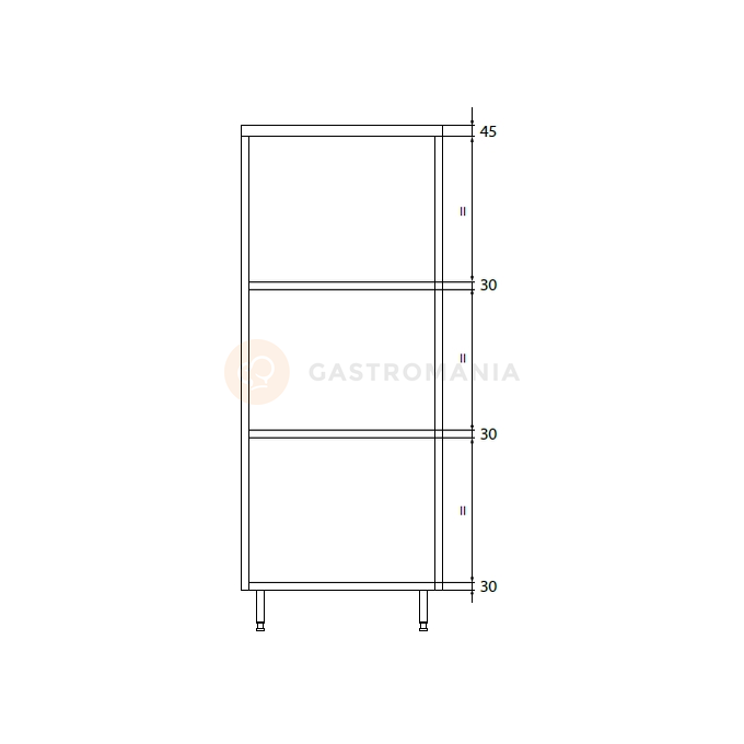 Szafa magazynowa podwójna ze stali nierdzewnej z półkami 800x600x1800 mm | DORA METAL, DM-3303.01