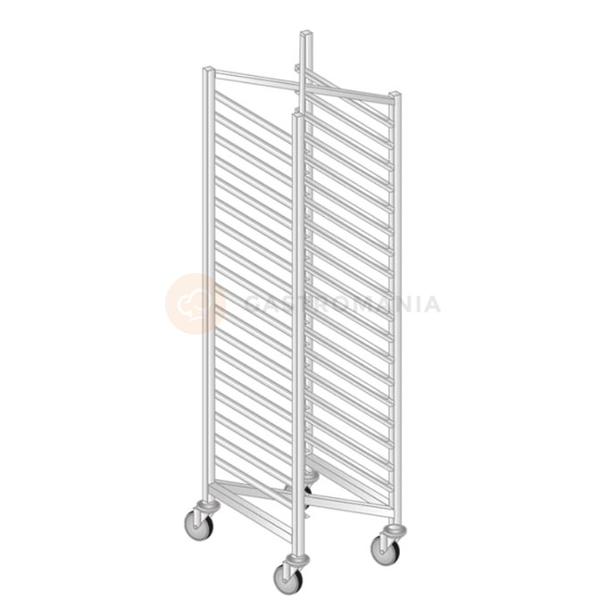 Wózek ze stali nierdzewnej do transportu tac i blach 400x550x1800 mm | DORA METAL, DM-3325