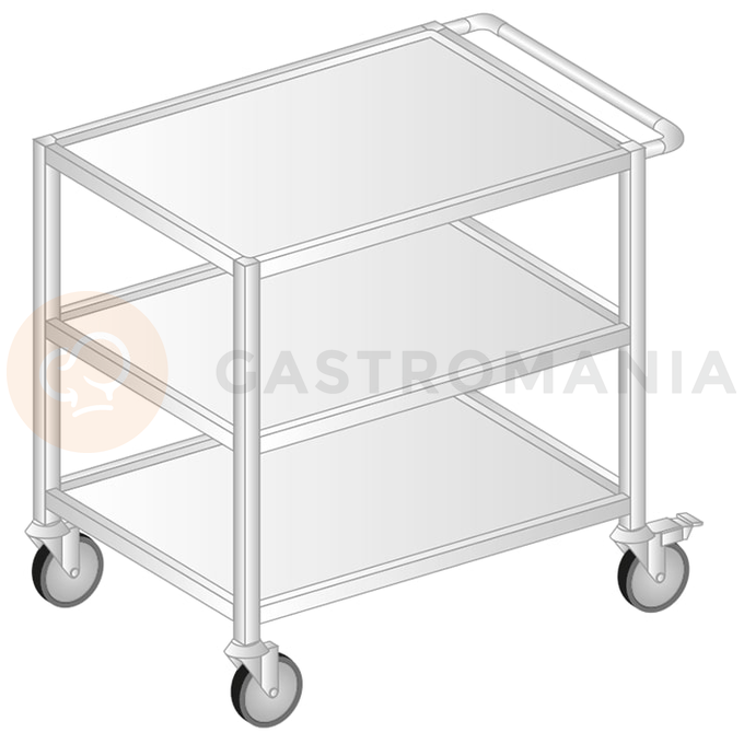 Wózek transportowy potrójny ze stali nierdzewnej 1225x740x900 mm | DORA METAL, DM-3403