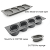 Silikonowa forma do ciastek i monoporcji, ziarenko kawy, 4x 150 ml, 100x380x60 mm | DINARA KASKO, Coffee Mini