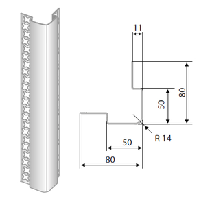 Narożnik zewnętrzny ze stali nierdzewnej 1300 mm | DORA METAL, DM-3509.1