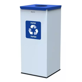 Kosz na śmieci do segregacji - papier, 60 l, 69x30x30 cm, biały/niebieski | ALDA, Eko Square Nord