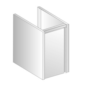 Moduł z drzwiami zawiasowymi ze stali nierdzewnej pod zlewozmywak 500x585x650 mm | DORA METAL, DM-3231.1