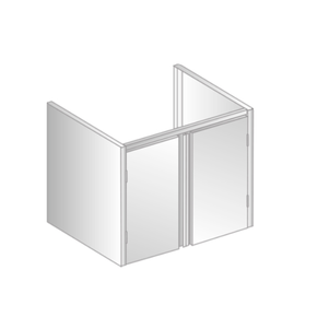 Moduł z drzwiami zawiasowymi ze stali nierdzewnej pod zlewozmywak 900x485x650 mm | DORA METAL, DM-3210.1