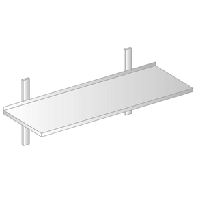 Półka wisząca ze stali nierdzewnej pojedyncza z powierzchnią płaską 700x300x250 mm | DORA METAL, DM-3501