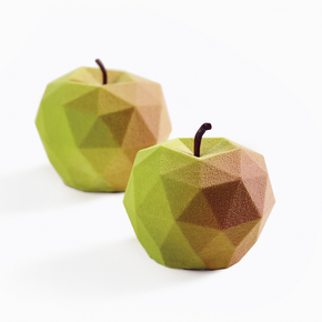 Silikonowa forma do ciastek i monoporcji, jabłko, 4x 150 ml, 100x380x60 mm | DINARA KASKO, Apple