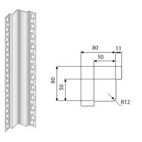 Narożnik wewnętrzny ze stali nierdzewnej 2200 mm | DORA METAL, DM-3509.2