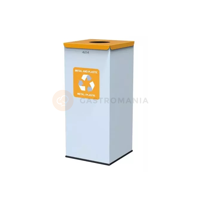 Kosz na śmieci do segregacji - metal i plastik, 60 l, 69x30x30 cm, biały/żółty | ALDA, Eko Square Nord