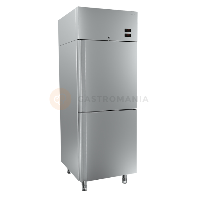 Szafa chłodniczo-mroźnicza pojedyncza ze stali nierdzewnej z drzwiami pełnymi dzielonymi 610 l, 720x881x2050 mm | DORA METAL, DM-92610 Standard