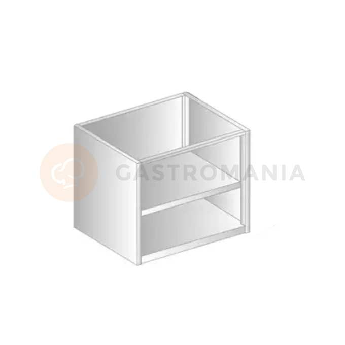 Moduł szafkowy otwarty ze stali nierdzewnej 1200x485x650 mm | DORA METAL, DM-3115.1