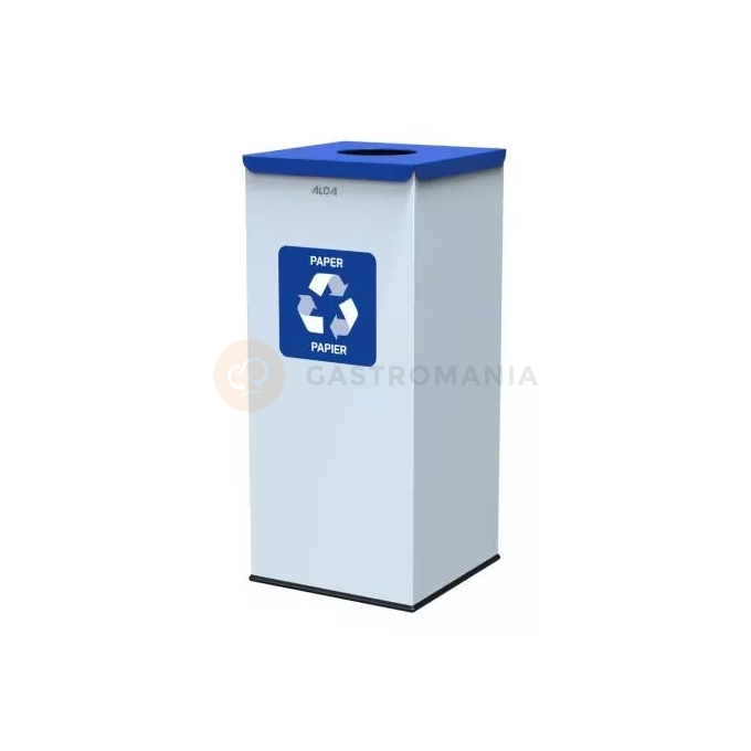 Kosz na śmieci do segregacji - papier, 60 l, 69x30x30 cm, biały/niebieski | ALDA, Eko Square Nord