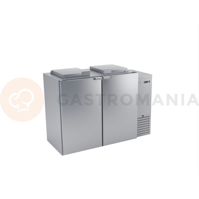 Schładzarka na odpady ze stali nierdzewnej z izolowanym dnem i 2 komorami 240 l, 1830x866x1346 mm | DORA METAL, BLOD-2240