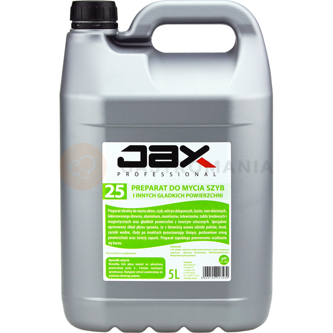 Płyn do mycia szyb i innych gładkich powierzchni 5 l | JAX, 25