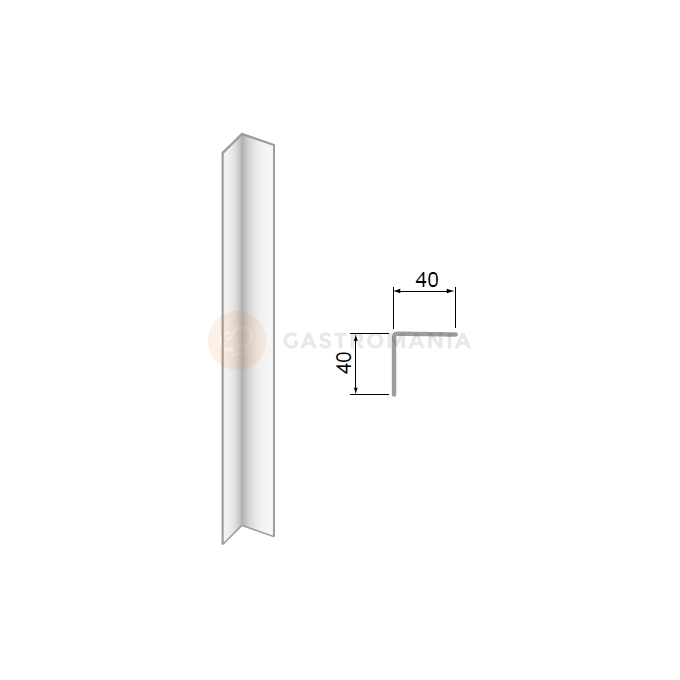 Narożnik wewnętrzny ze stali nierdzewnej 1400 mm | DORA METAL, DM-3509.6