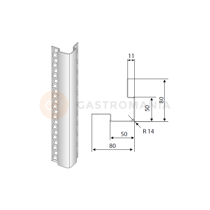 Narożnik zewnętrzny ze stali nierdzewnej 1000 mm | DORA METAL, DM-3509.1