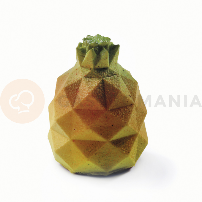 Silikonowa forma do ciastek i monoporcji, ananas, 4x 150 ml, 100x380x60 mm | DINARA KASKO, Pineapple