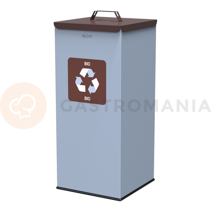 Kosz na śmieci do segregacji - bio, 60 l, 69x30x30 cm, szary/brązowy | ALDA, Eko Square