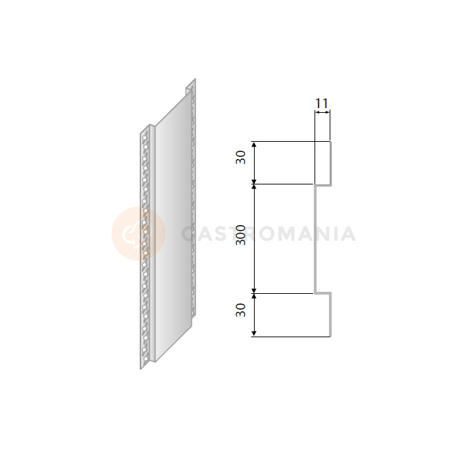 Listwa ścienna ze stali nierdzewnej 2400 mm | DORA METAL, DM-3509.3