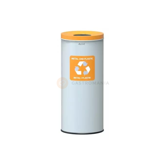 Kosz na śmieci do segregacji - metal i plastik, 45 l, 69x30 cm, biały/żółty | ALDA, Eko Nord