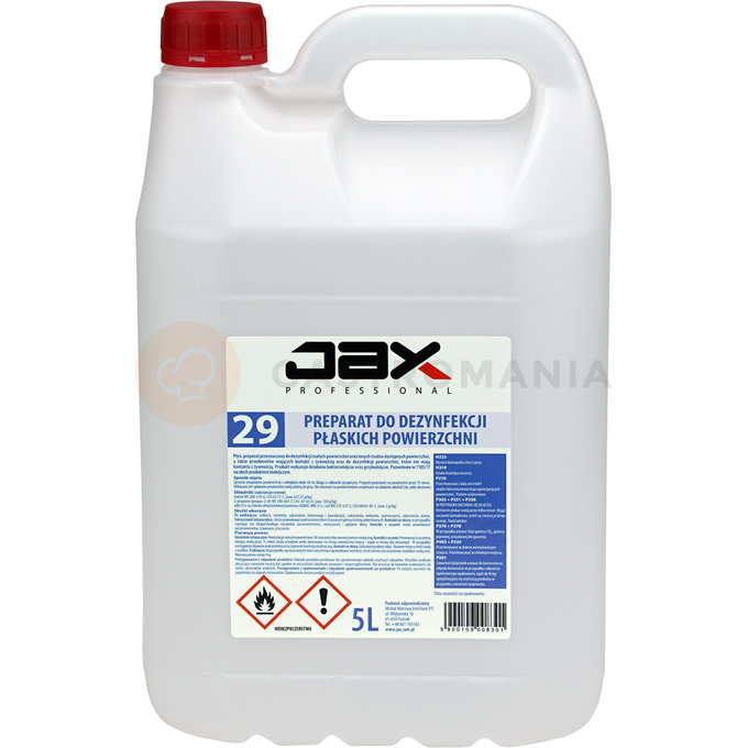Preparat do dezynfekcji płaskich powierzchni 5 l | JAX, 29
