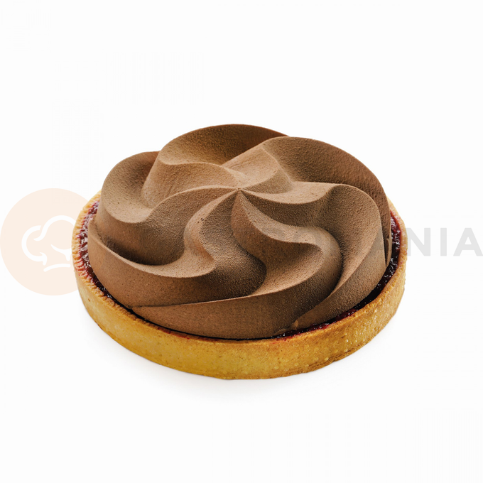 Silikonowa forma do tworzenia okrągłych ozdób na wierzch tart, ciast i deserów, lotus, 250 ml, 140 mm | DINARA KASKO, TART Lotus